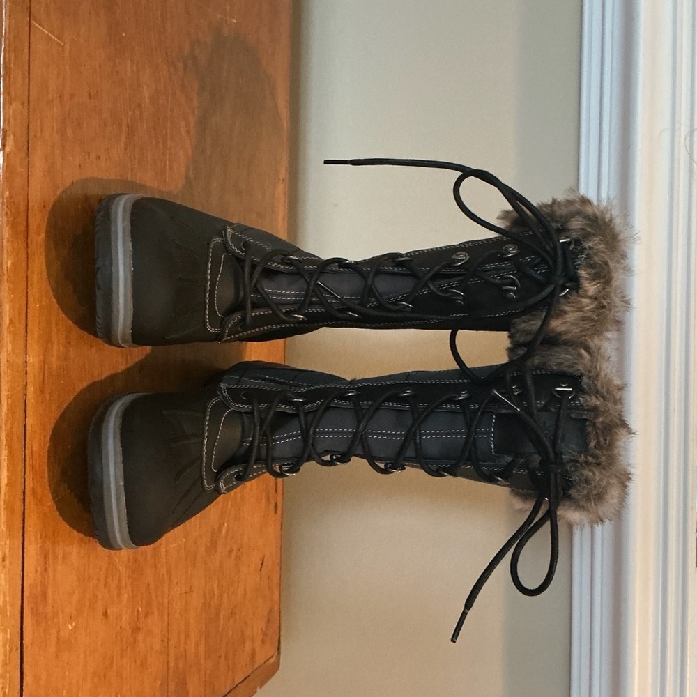 Blondo Black Winter Boots with Fur Trim